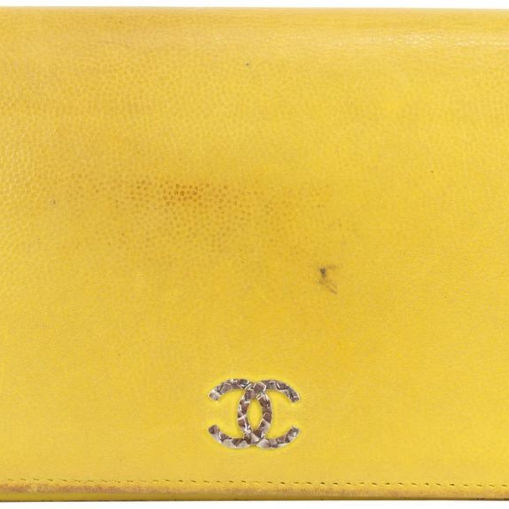 Chanel Yellow Leather Cc Flap Wallet 11ccs1231